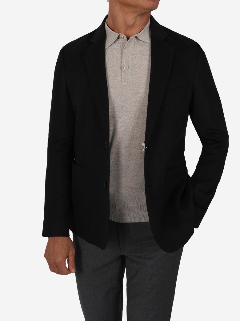 İtalyan Kesim Siyah Blazer Yün Ceket