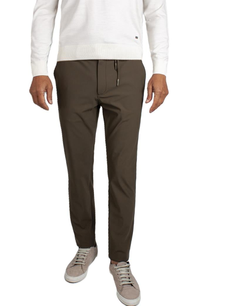Regular Fit Belden Bağlamalı Haki Jogger Pantolon