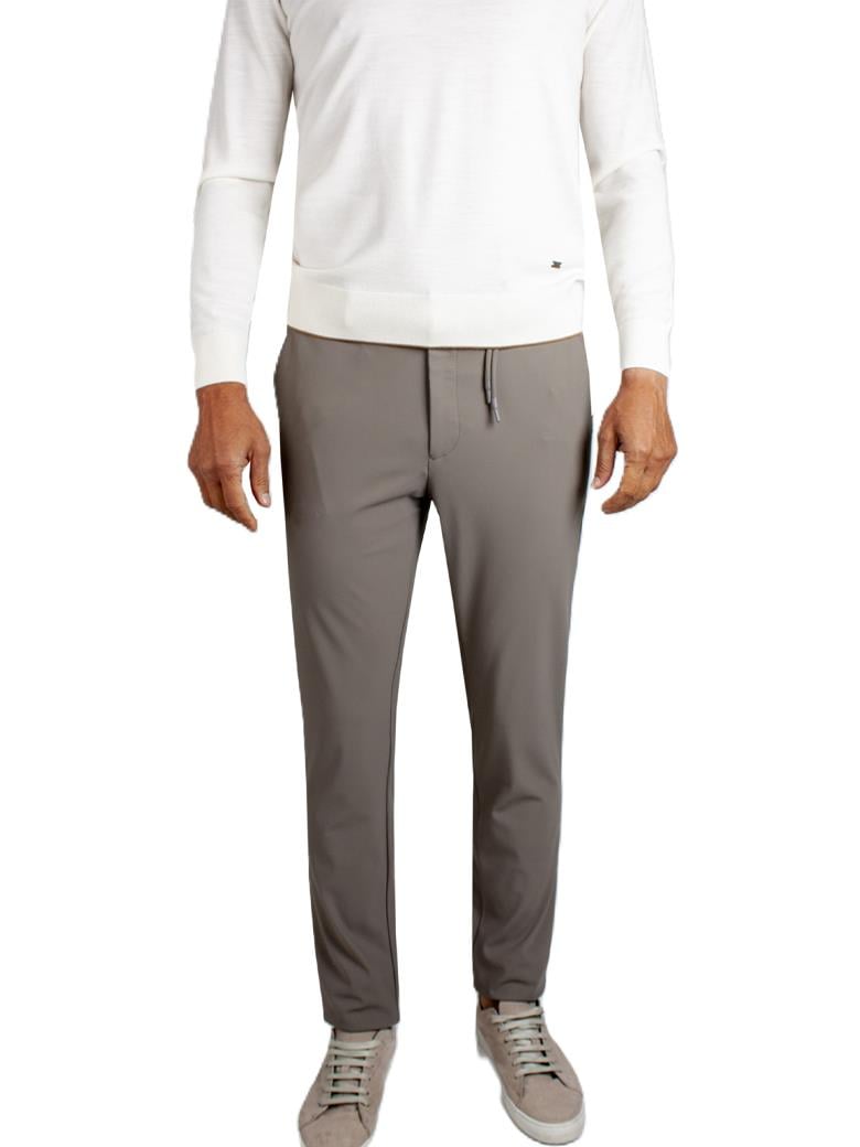 Regular Fit Belden Bağlamalı Koyu Bej Jogger Pantolon
