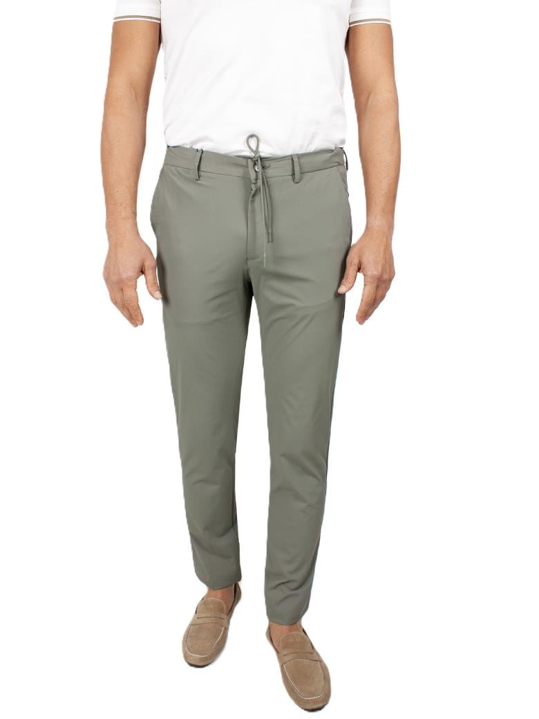 Regular Fit Beli Bağlamalı Yan Cepli Esnek Fitilli Haki Jogger Pantolon