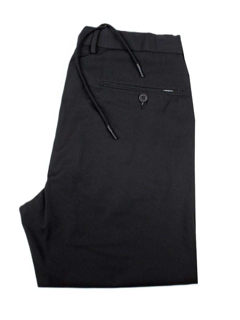 Regular Fit Beli Bağlamalı Yan Cepli Esnek Kendinden Fitilli Siyah Jogger Pantolon
