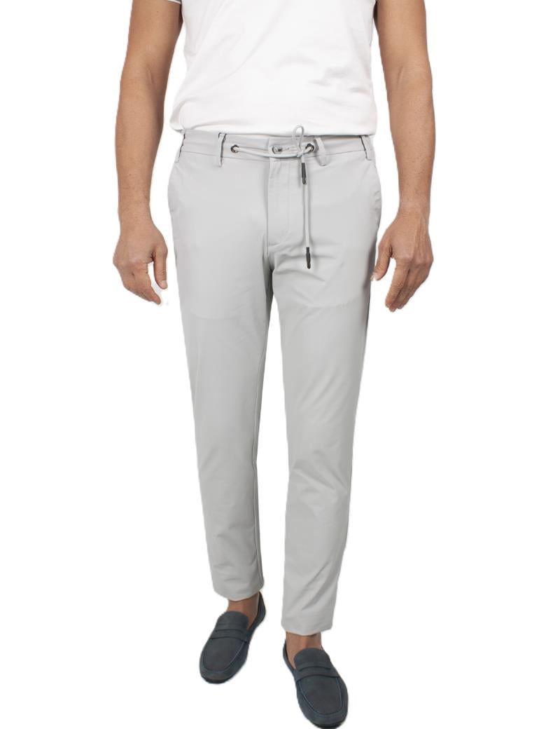 Regular Fit Beli Bağlamalı Yan Cepli Esnek Açık Gri Jogger Pantolon