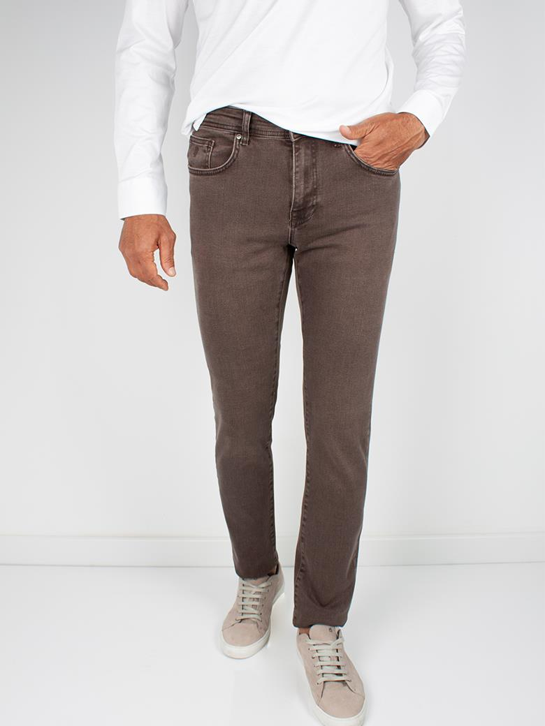 Regular Fit Kahve Pamuklu Likralı Kot Pantolon