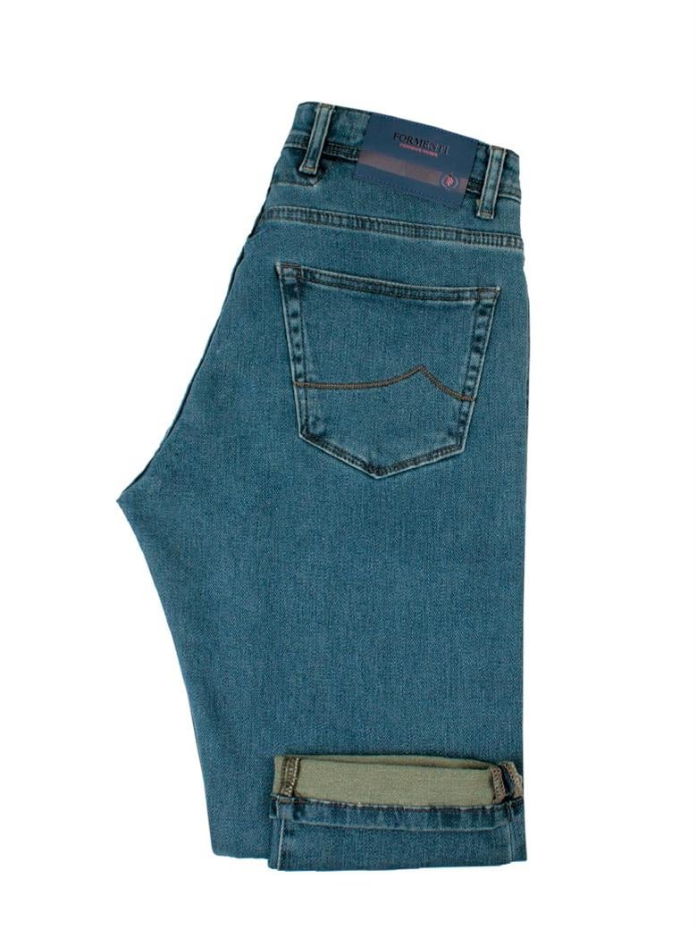 Regular Fit Mavi Pamuklu Likralı Kot Pantolon