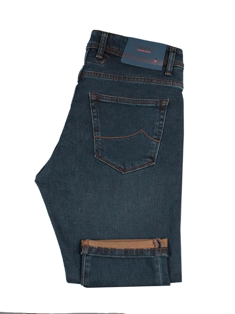 Regular Fit Mavi Pamuklu Likralı Kot Pantolon
