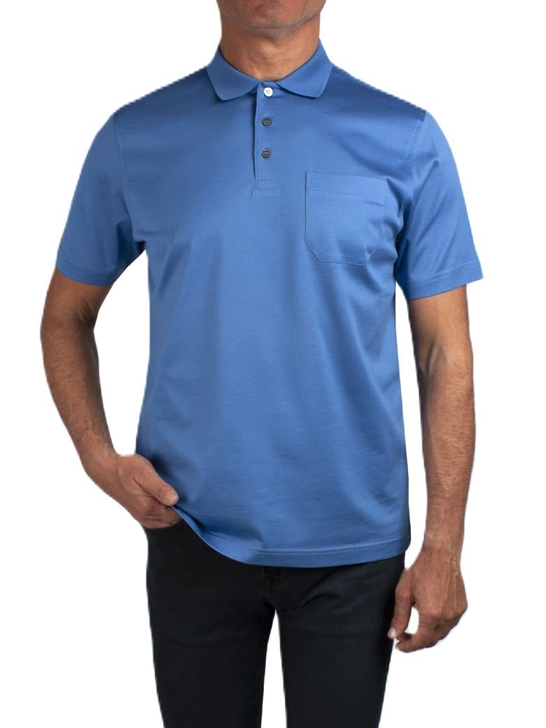 Regular Fit Merserize %100 Pamuk Cepli Saks Polo Yaka Tişört