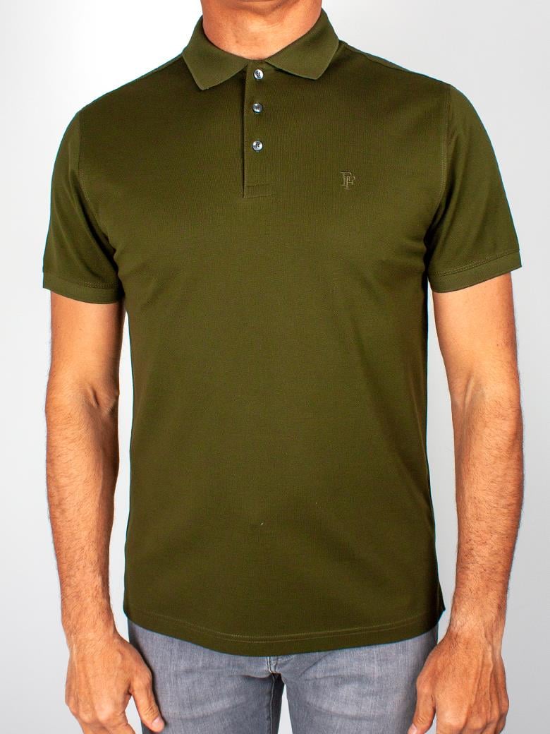 Regular Fit Merserize %100 Pamuk Haki Polo Yaka Tişört