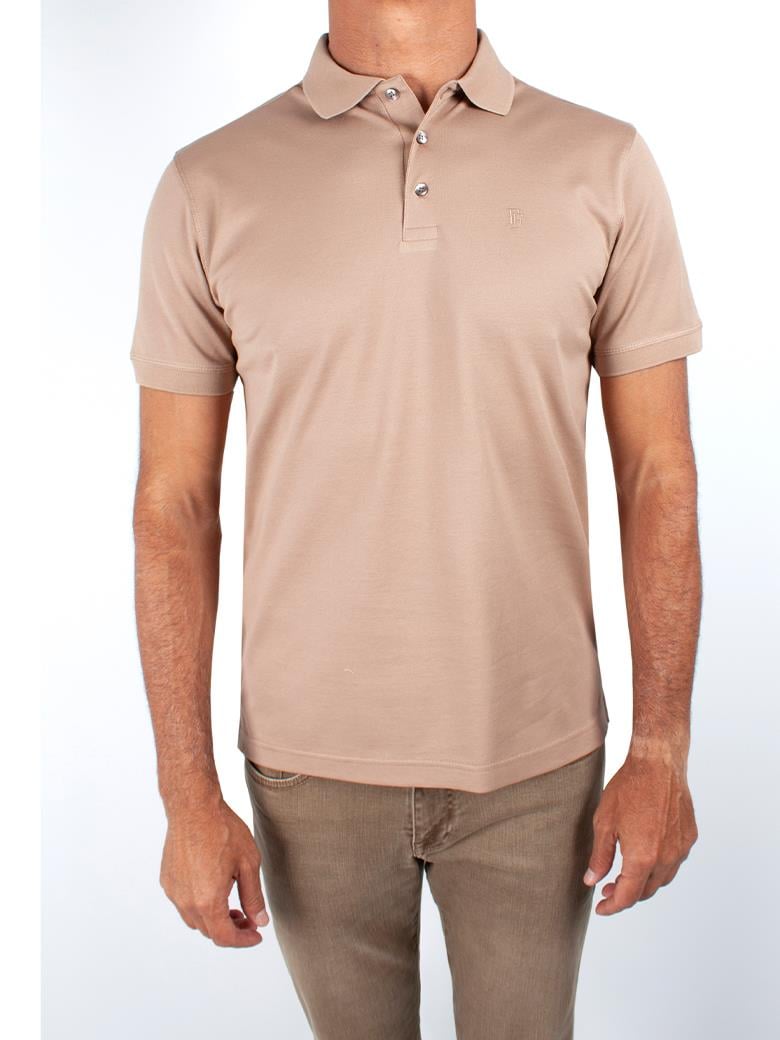 Regular Fit Merserize %100 Pamuk Koyu Bej Polo Yaka Tişört