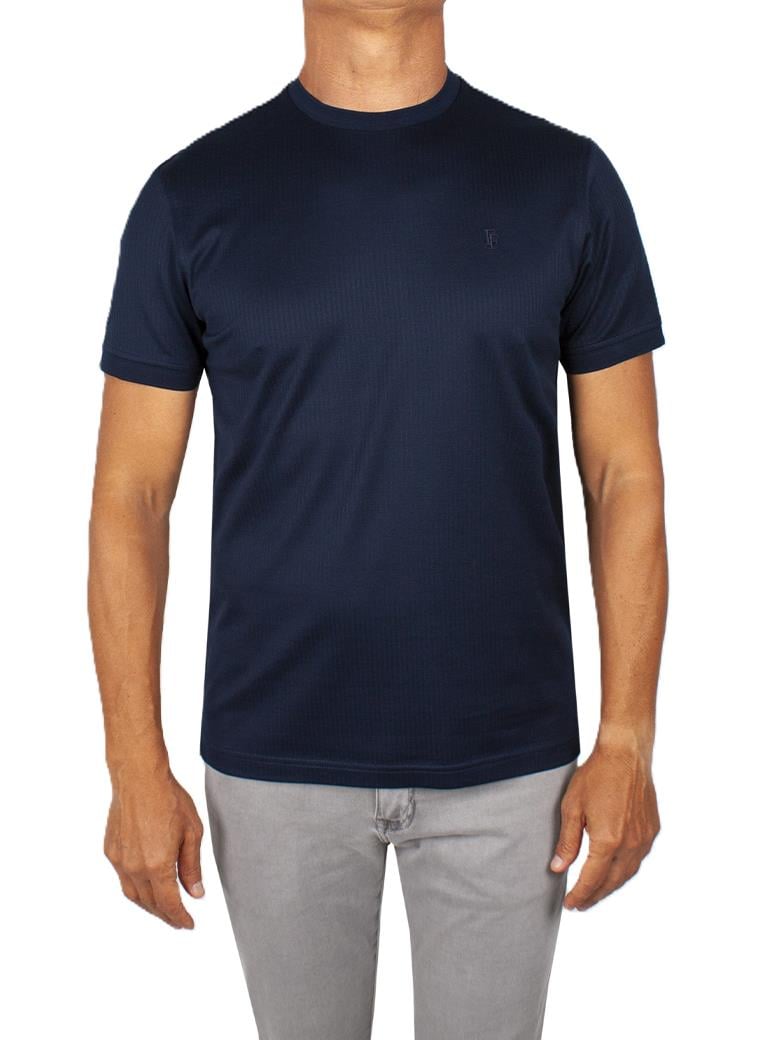 Regular Fit Merserize %100 Pamuk Koyu Lacivert Bisiklet Yaka Tişört