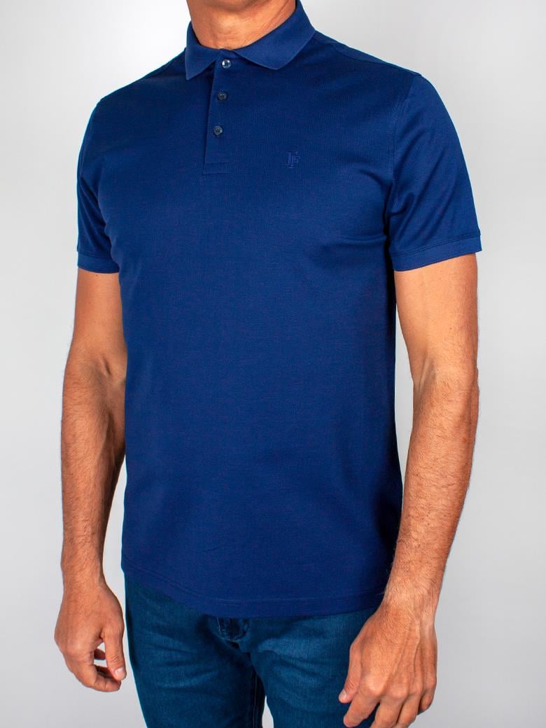 Regular Fit Merserize %100 Pamuk Lacivert Polo Yaka Tişört