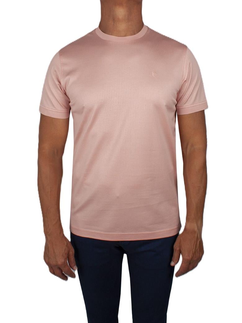 Regular Fit Merserize %100 Pamuk Pembe Bisiklet Yaka Tişört