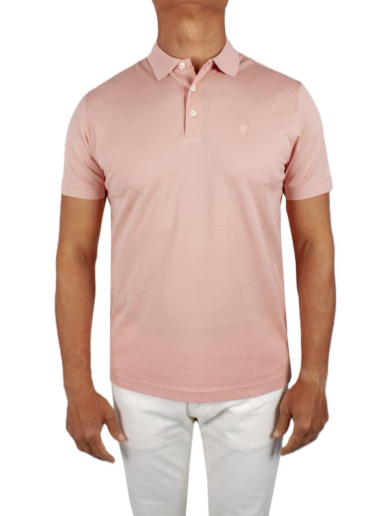 Regular Fit Merserize %100 Pamuk Pembe Polo Yaka Tişört