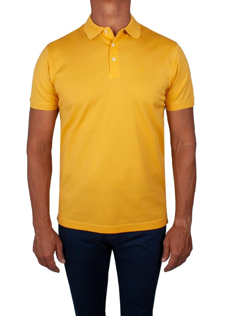 Reguler Fit Merserize %100 Pamuk Sarı Polo Yaka Tişört