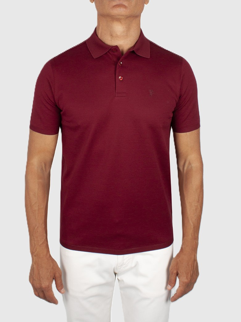 Regular Fit Merserize Bordo Polo Yaka Tişört