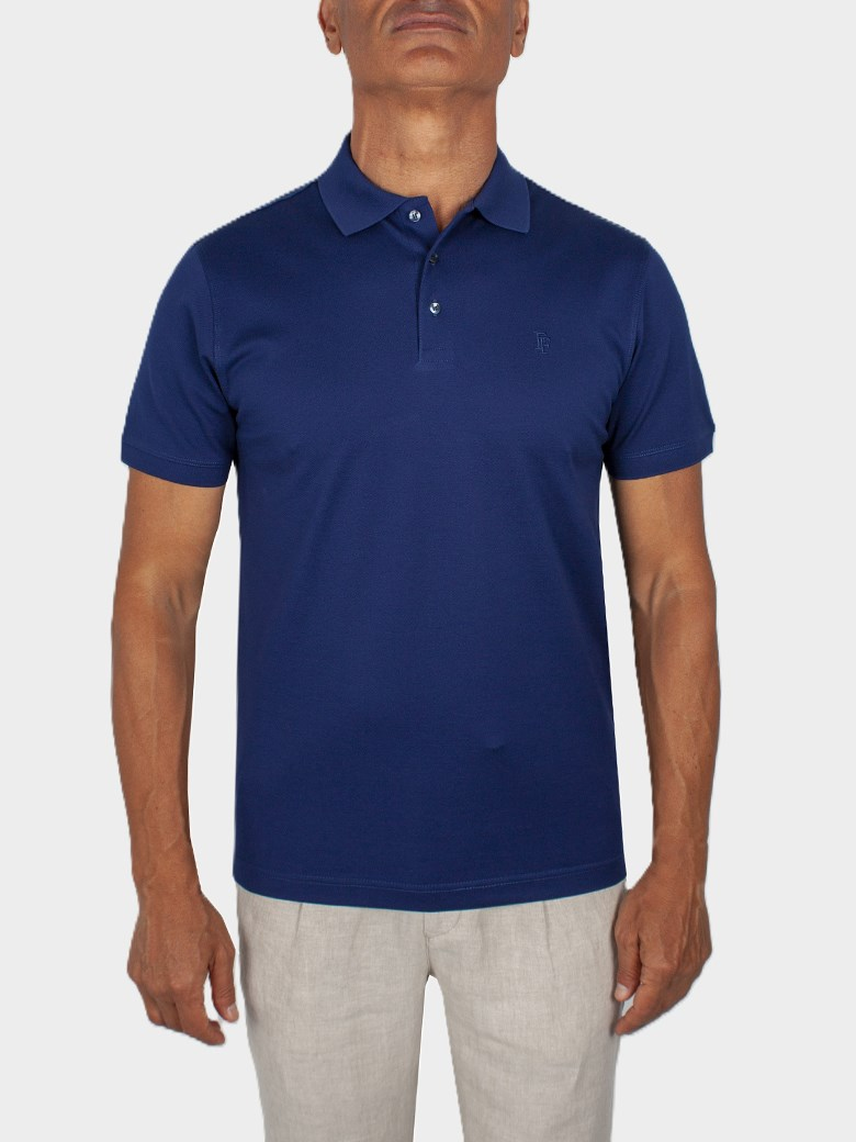 Regular Fit Merserize Lacivert Polo Yaka Tişört