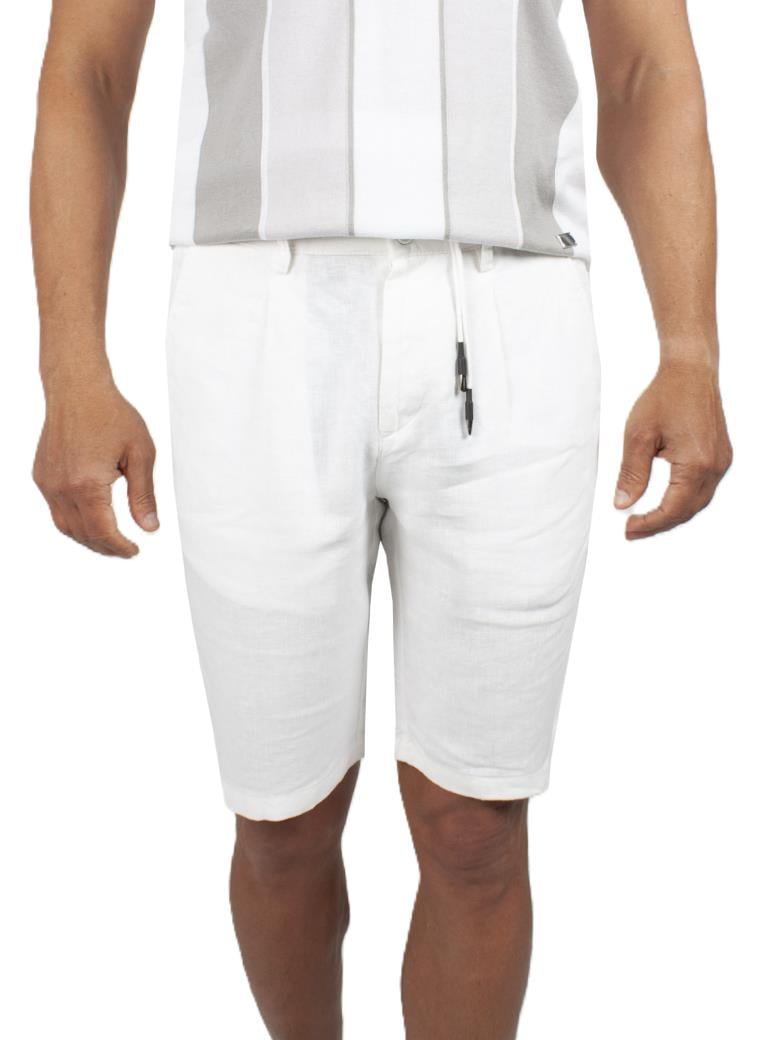 Regular Fit Normal Kesim Beyaz Keten Şort