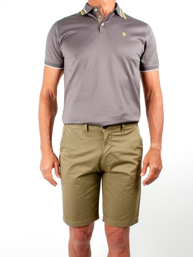 Regular Fit Normal Kesim Likralı Denim Haki Şort