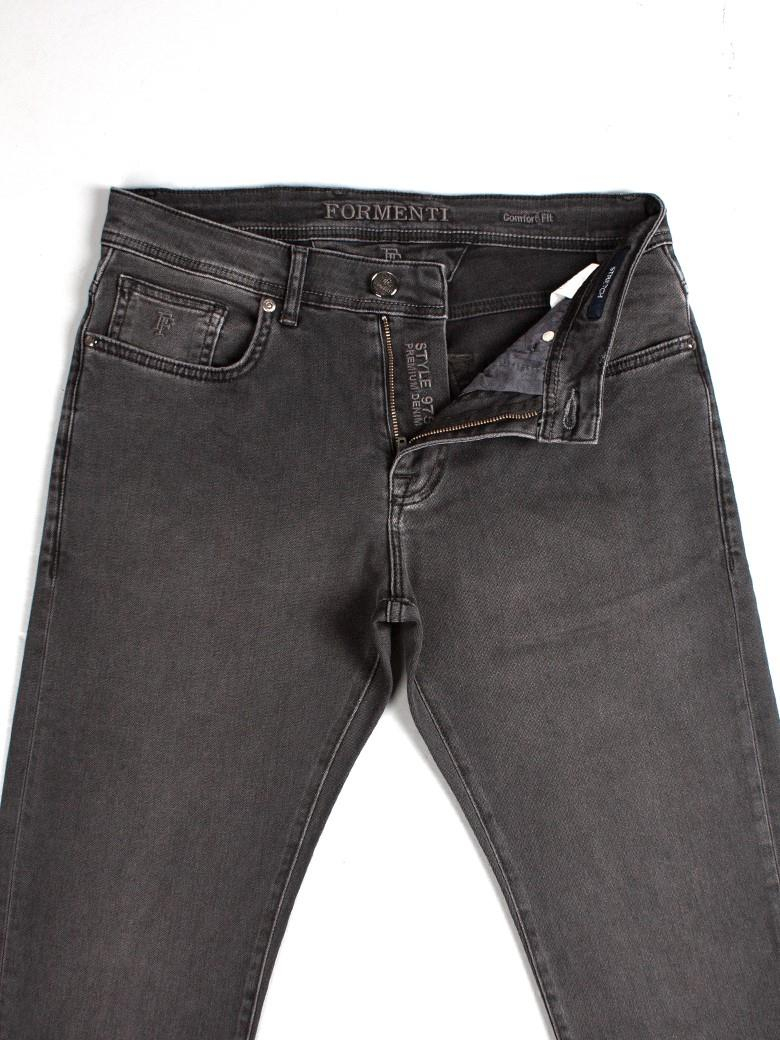 Regular Fit Normal Kesim Likralı Koyu Antrasit Kot Pantolon 