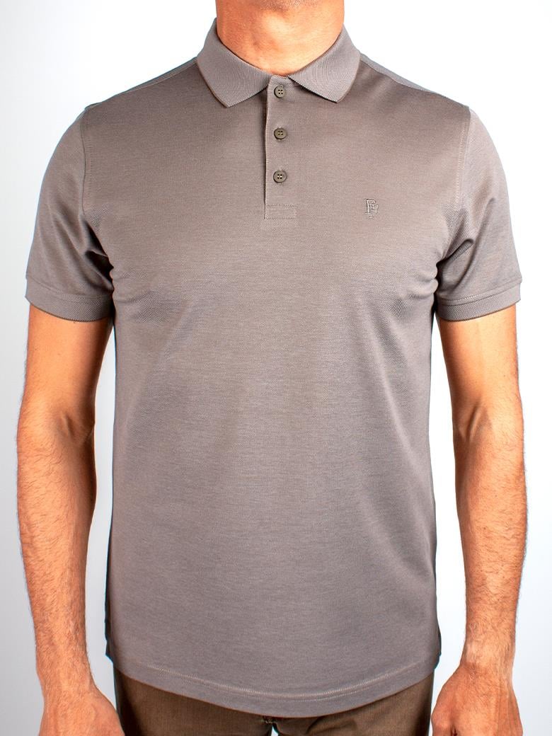 Regular Fit Yaka Detaylı Merserize %100 Pamuk Vizon Polo Tişört