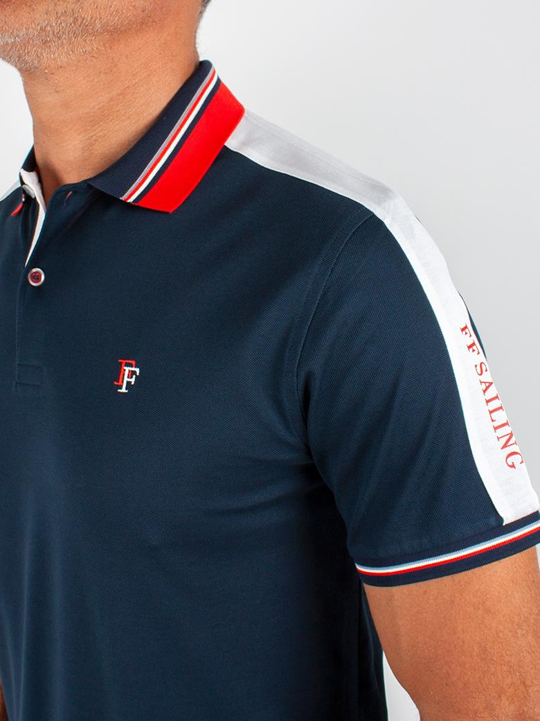 Regular Fit Yaka Detaylı Merserize %100 Pamuk Lacivert Polo Tişört