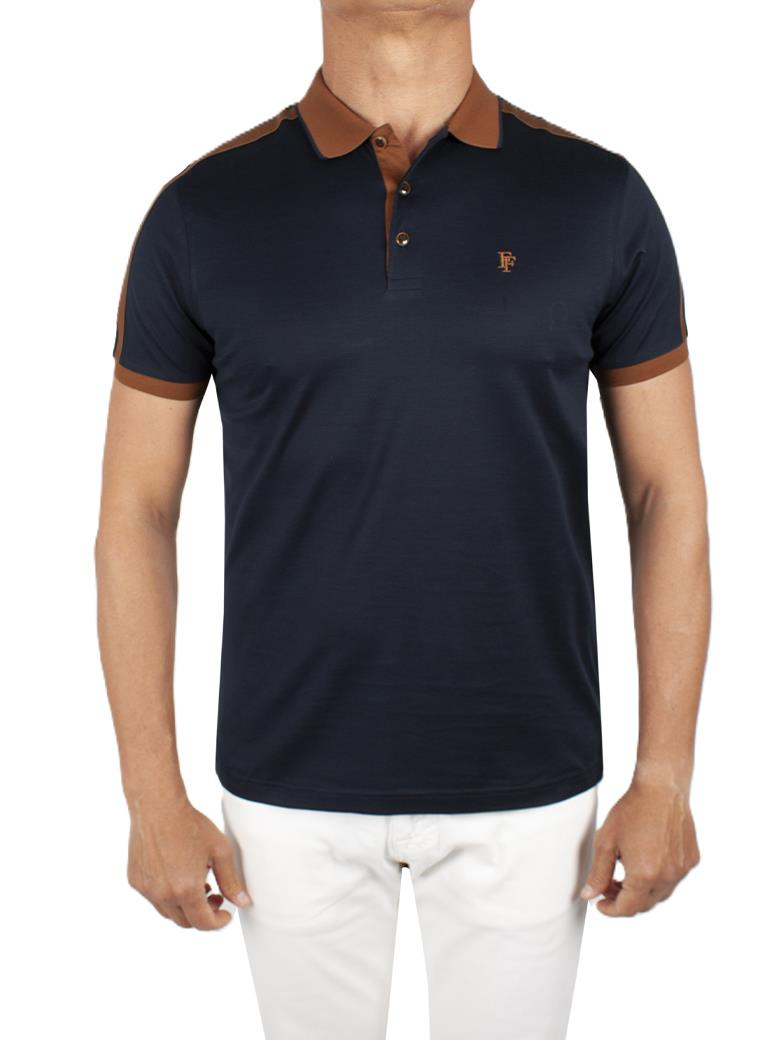 Regular Fit Yaka Detaylı Merserize %100 Pamuk Koyu Lacivert Polo Tişört