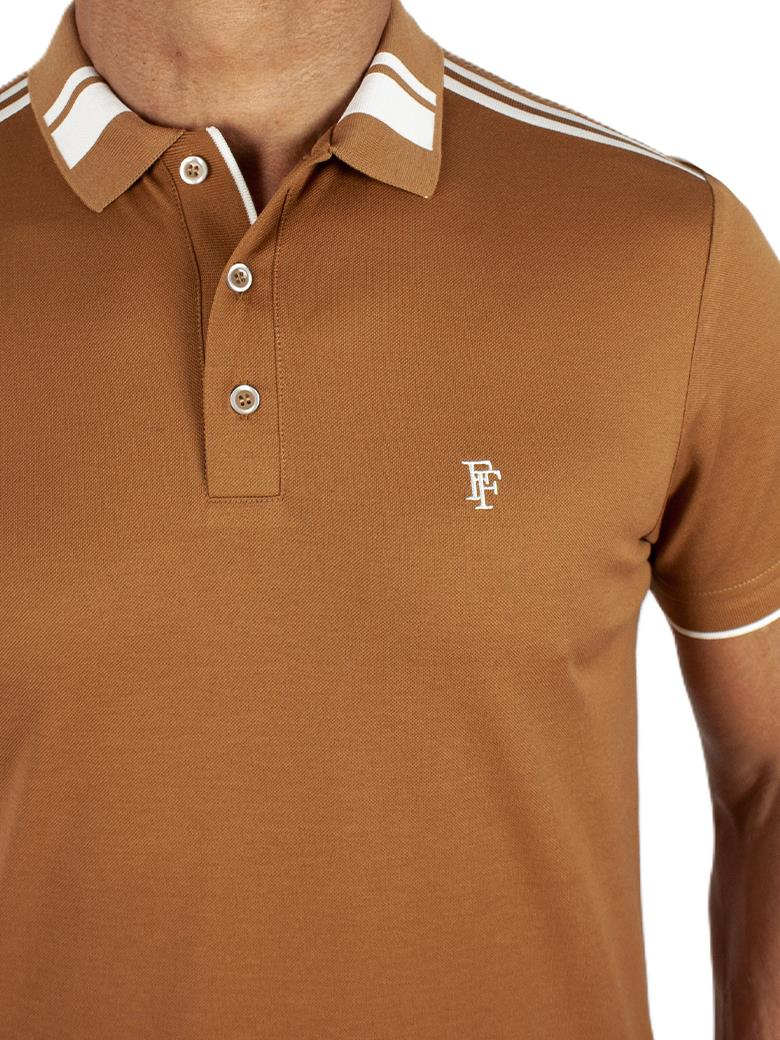 Regular Fit Yaka Detaylı Merserize %100 Pamuk Tarçın Polo Tişört