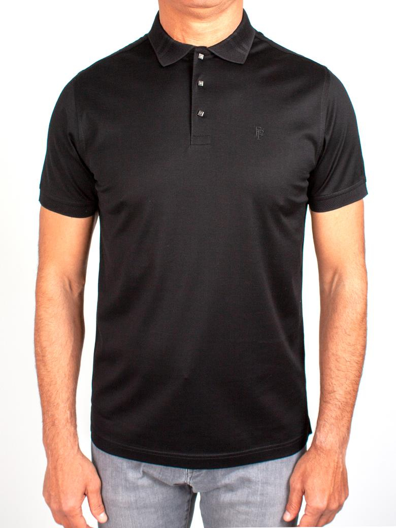 Regular Fit Yaka Detaylı Merserize %100 Pamuk Siyah Polo Tişört