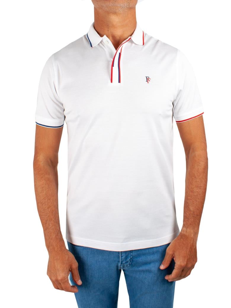 Regular Fit Yaka Detaylı Merserize %100 Pamuk Beyaz Polo Tişört