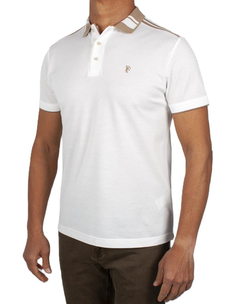 Regular Fit Yaka Detaylı Merserize %100 Pamuk Ekru Polo Tişört