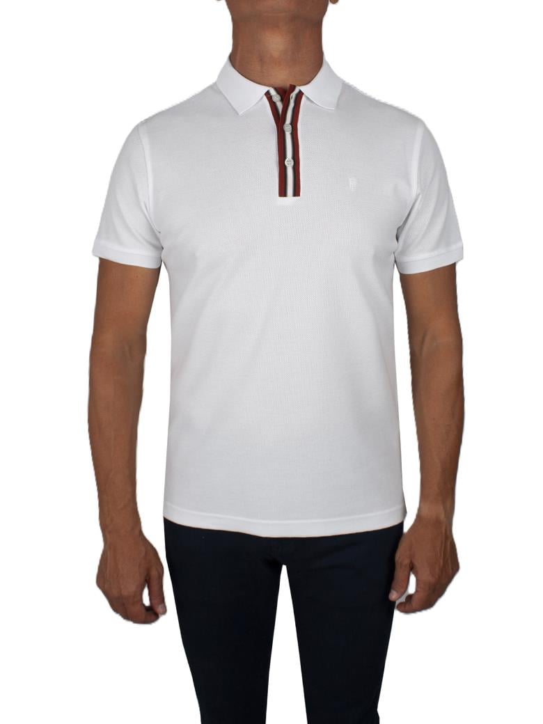 Regular Fit Yaka Detaylı Merserize %100 Pamuk Beyaz Polo Tişört