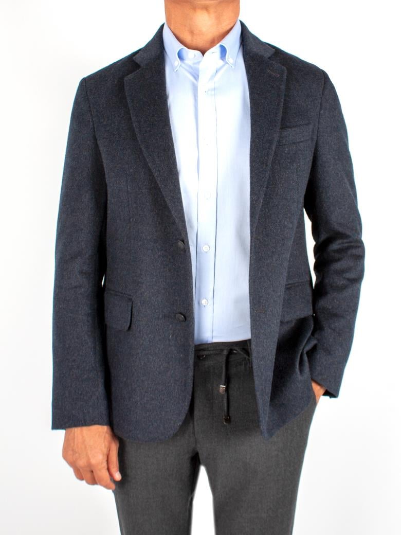 Standart Fit Antrasit Yün Kaşmir Blazer Ceket