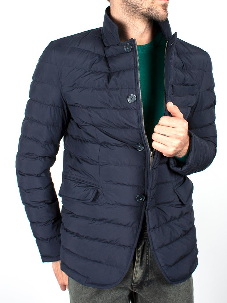 Standart Fit Elyaf Dolgulu Lacivert Şişme Mont