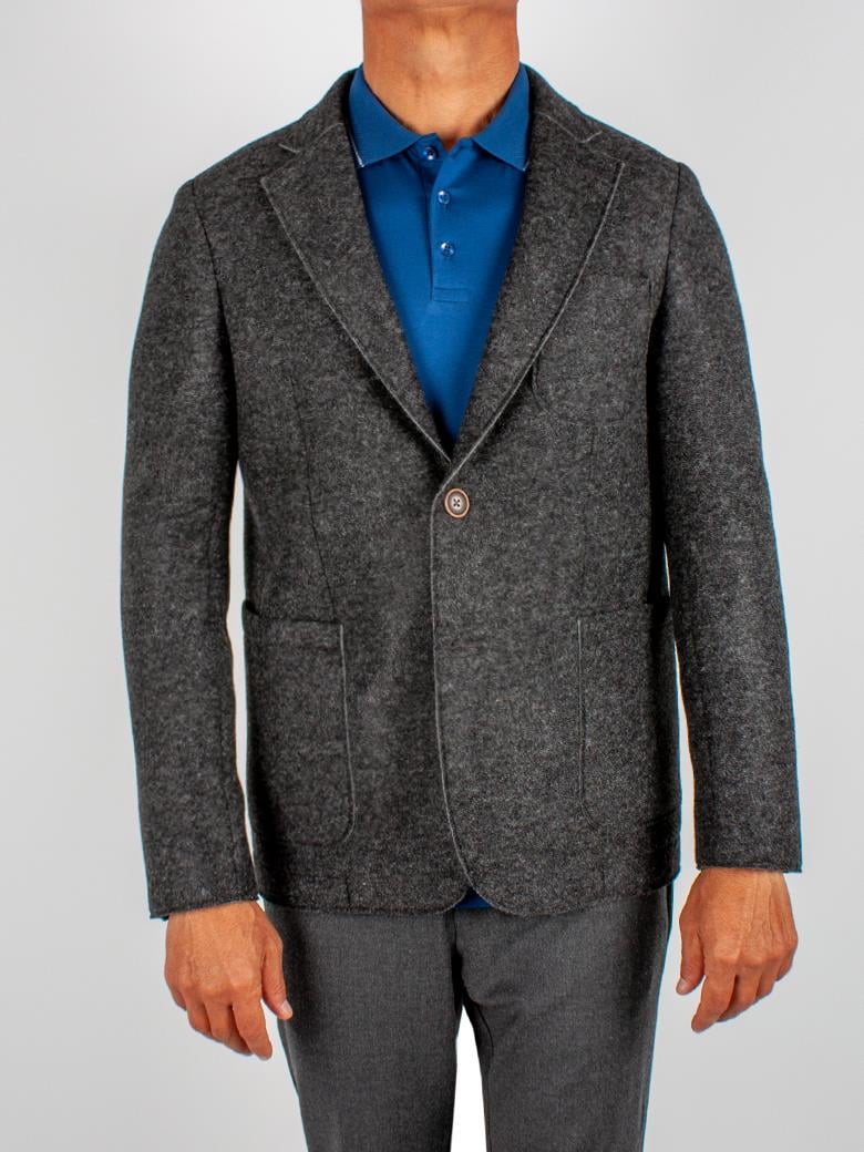 Standart Fit Yün Antrasit Blazer Ceket