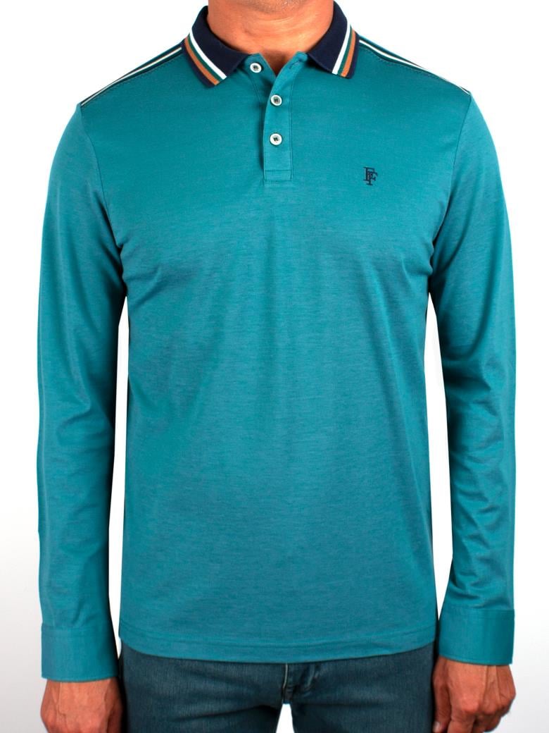 Uzun Kollu Petrol Merserize Pike Polo Shirt