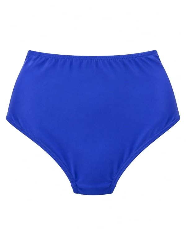 StarinciSaks Mavi Yüksek Bel Büzgülü Bikini Altı