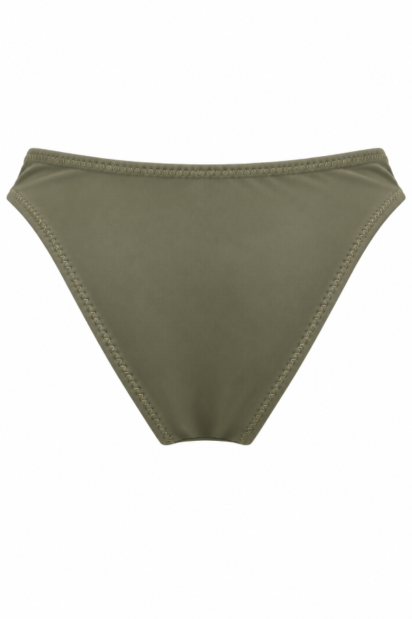 StarinciAsker Yeşili Yüksek Kesim Bikini Altı – Siyah Astarlı