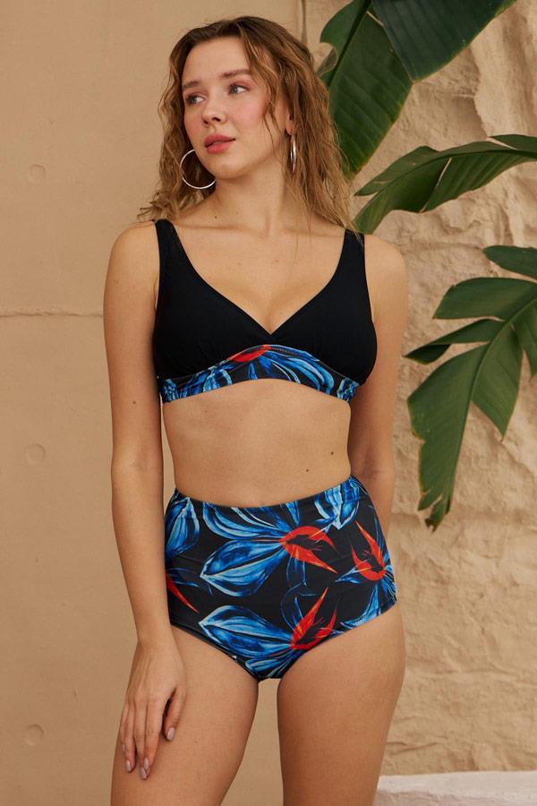 Starinci MayoBikini Takımı Toparlayıcı Yüksek Bel Turuncu Detaylı