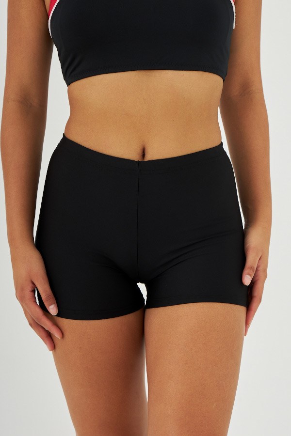 Starinci MayoStarinci Şortlu Bady Bikini Takımı Siyah Kırmızı Garnili