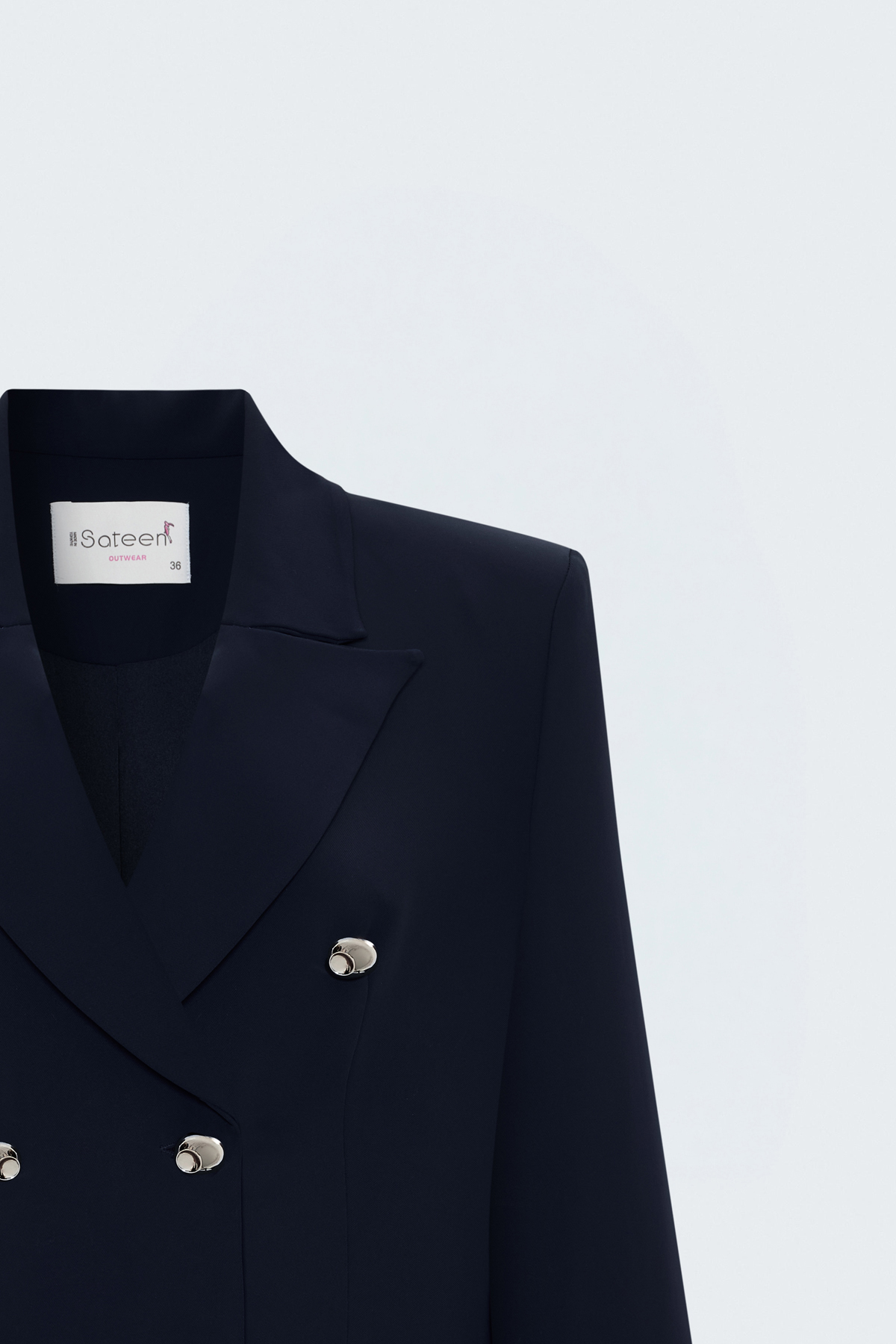 StarinciLacivert Kruvaze Gold Düğmeli Kadın Blazer Ceket