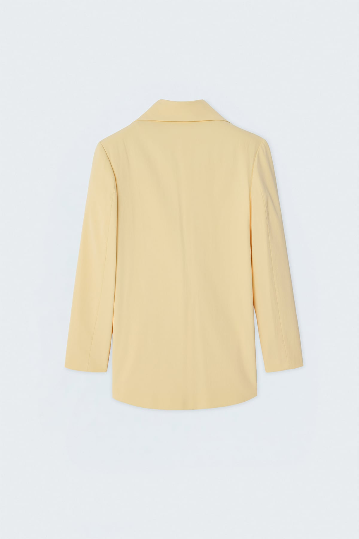 StarinciPastel Sarı Tek Düğmeli Klasik Blazer Ceket