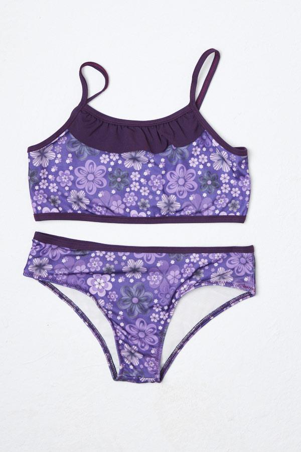 HMMKız Çocuk Bikini Takımı İnce Askılı Tatlı Mavi