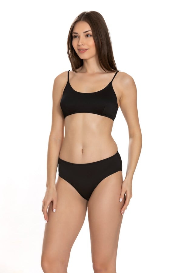 Armes Starinci Toparlayıcı Bikini Takımı İnce Askılı Siyah 