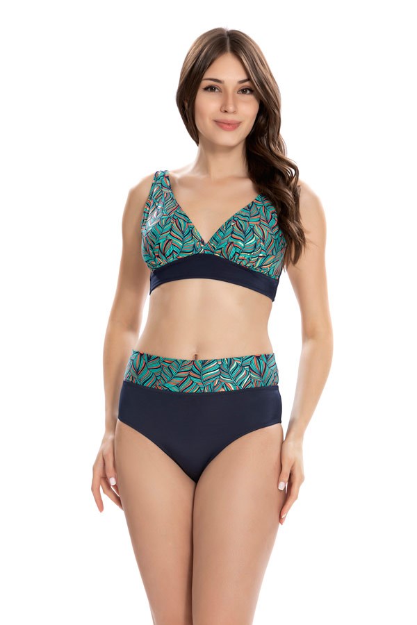Armes Starinci Üçgen Bikini Takımı Yaprak Detaylı Lacivert