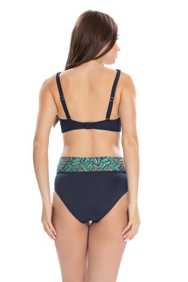 Armes Starinci Üçgen Bikini Takımı Yaprak Detaylı Lacivert