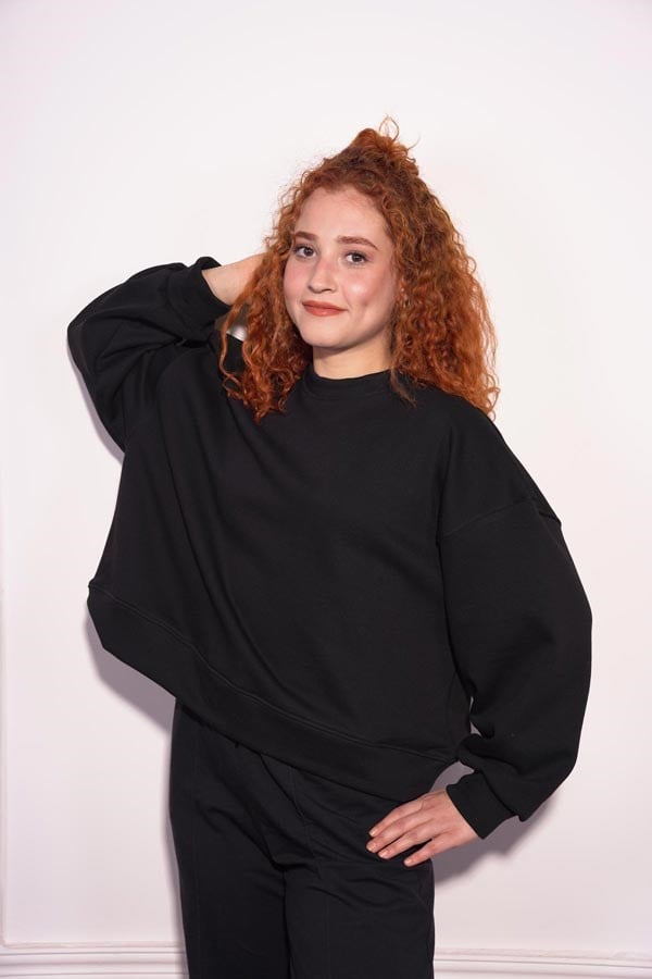 Starinci MayoStarinci Kadın Oversize Bisiklet Yaka İçi Polarlı Crop Sweatshirt