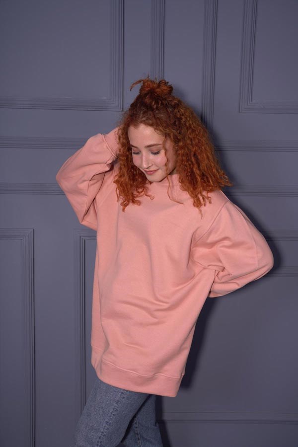 Starinci MayoStarinci Oversize Basic Sweatshirt Toz Pembe