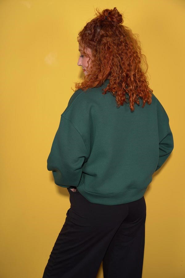 Starinci MayoStarinci Kadın Oversize Basic Sweatshirt Crop Kesim