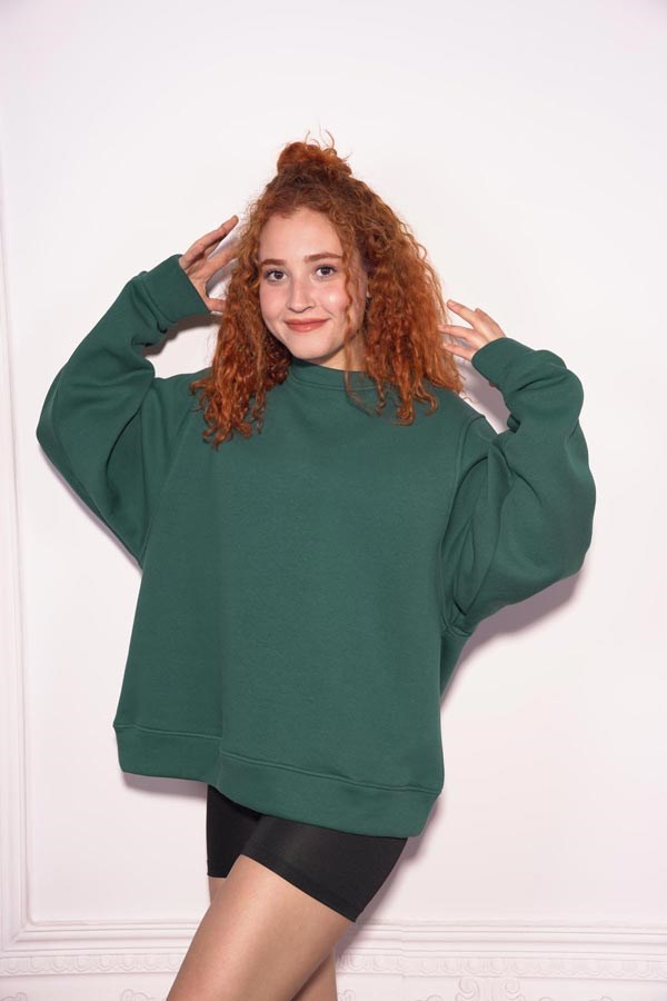 Starinci MayoStarinci Kadın Oversize Bisiklet Yaka Sweatshirt