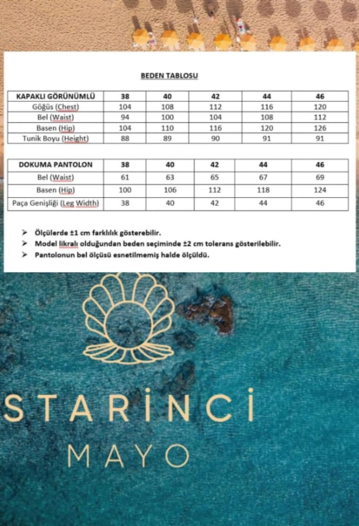 Starinci MayoTesettür Mayo Tamamı Paraşüt Üstü Desenli Siyah