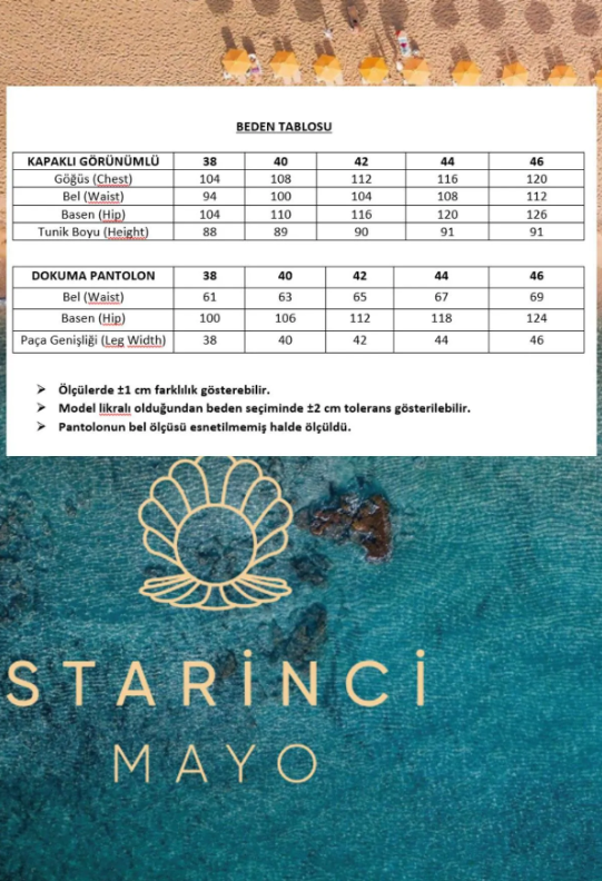 Starinci MayoTesettür Mayo Tamamı Paraşüt Üstü Desenli Soft Desen
